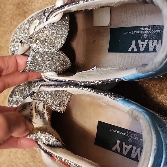 Golden Goose MAY Glitter Sylver Sneakers - Picture 6 of 16
